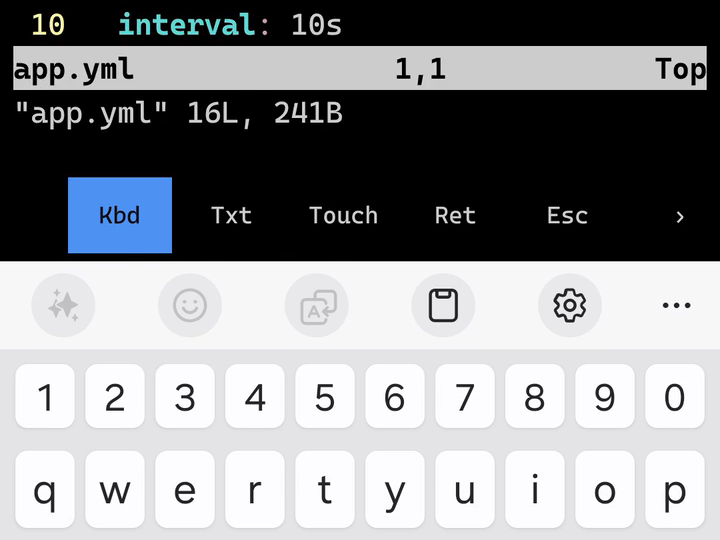 The bar of keys over the phone's keyboard